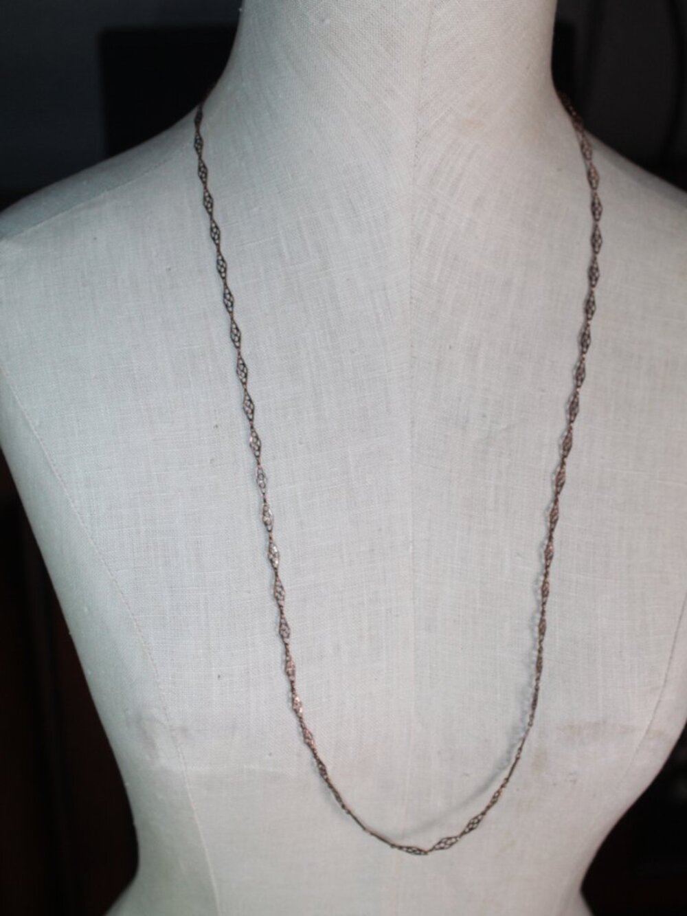 Copper-tone Decorative Link 32" Necklace